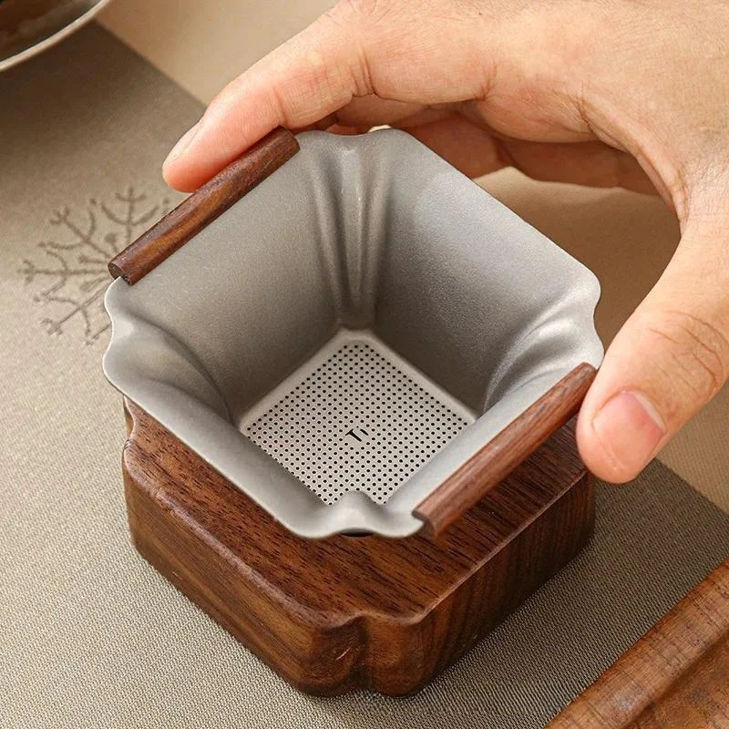 for High-grade Pure Titanium Tea Filter Thousand-hole Integrated Tea Leak Filter Ultra-fine Tea Compartment Fair Cup Filter