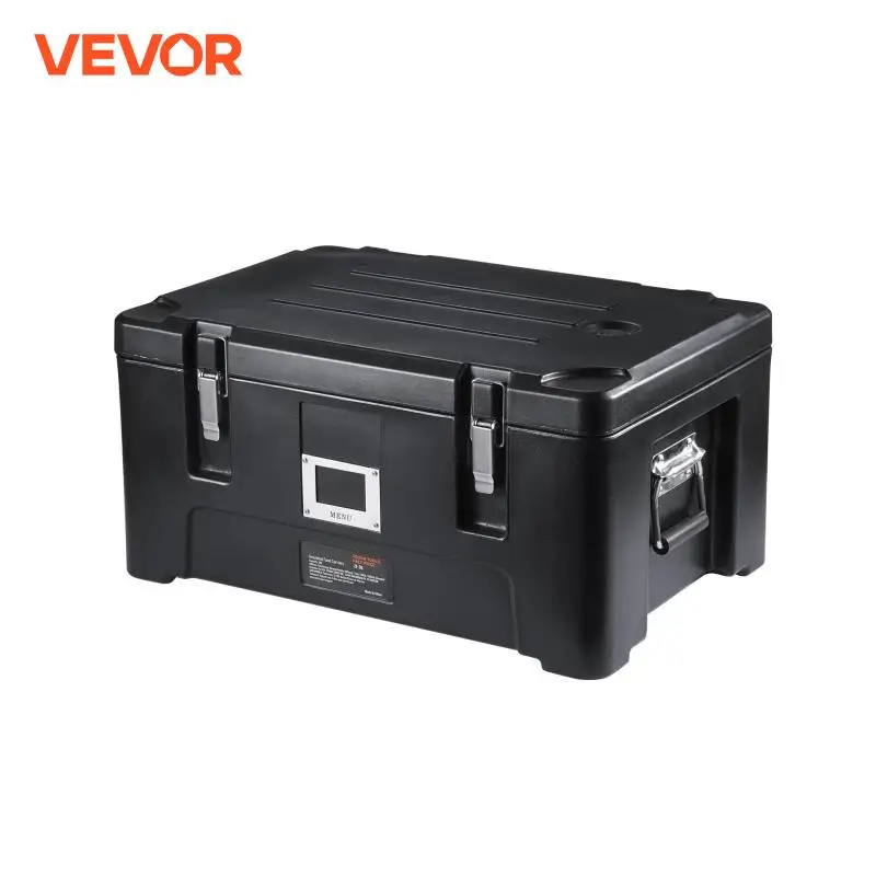 

VEVOR Insulated Food Pan Carrier 36Qt Capacity Stackable Catering Hot Box with 3 Stainless Steel Pans Top Load LLDPE Food Warmer