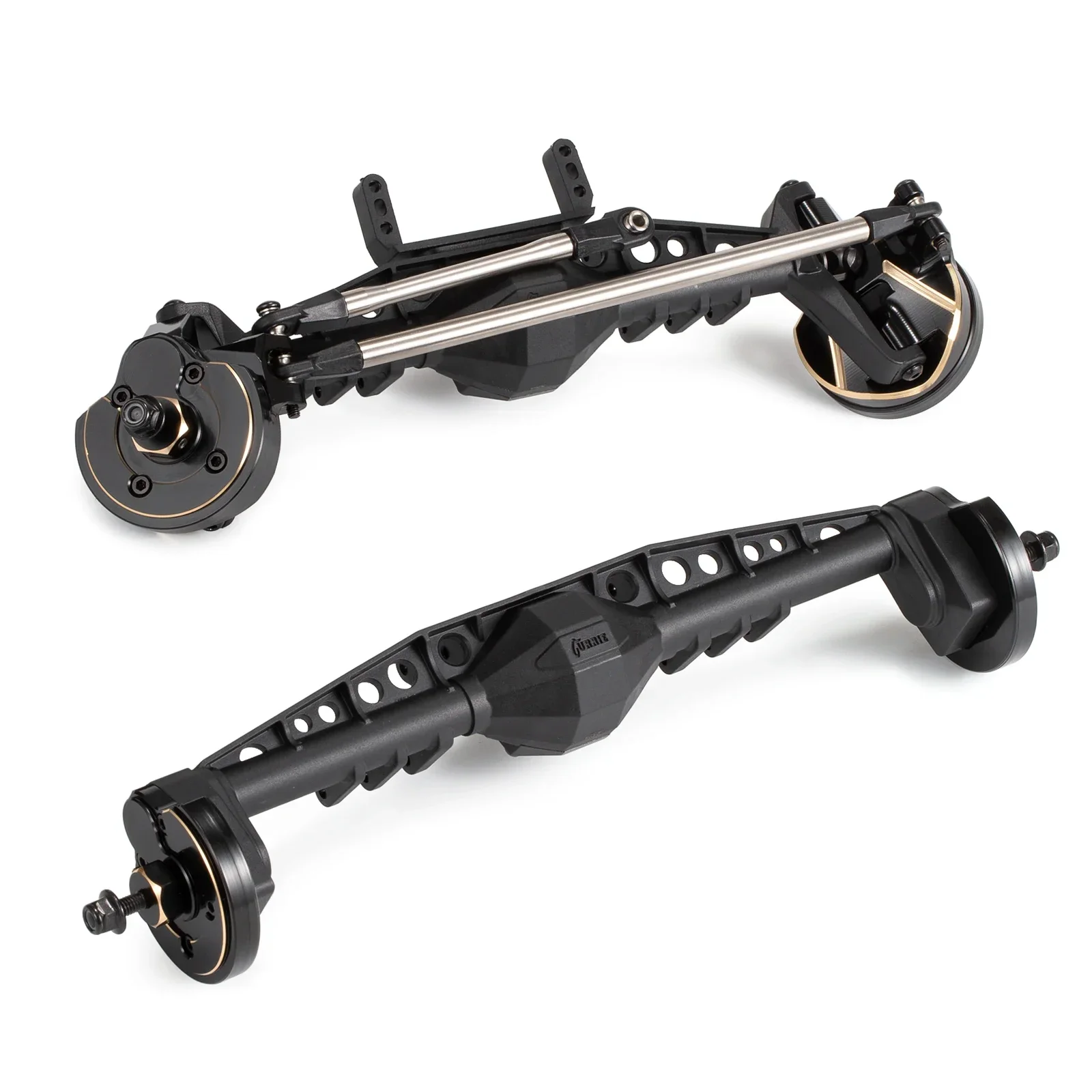 Stock Plastic F9 Portal Axle with Brass Knuckle Weights Diff Cover for 1/10 RC Crawler Rigs Axial Capra LCG Cheater Chassis