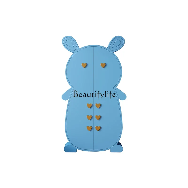 

4Medieval style solid wood rabbit wardrobe light luxury creative modeling storage cabinet bedroom wardrobe