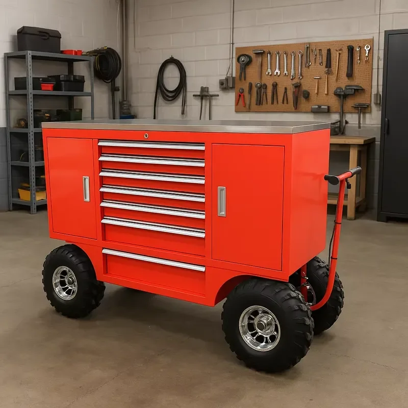 2025 Kindle High Load Capacity Kindle Professional Tool Box Trolley Powder Coated Rolling Outdoor Tool Storage