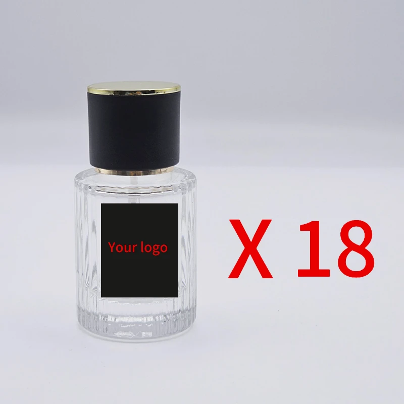 18pcs 30ML Perfume Spray Bottle with Paper Sticker Logo Empty Square Cosmetic Container Perfume Atomizer Perfume Bottle Travel