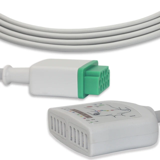 High-quality 20-pin GE-Marquette one-piece ECG trunk cable and leads for Dinamap PRO 1000