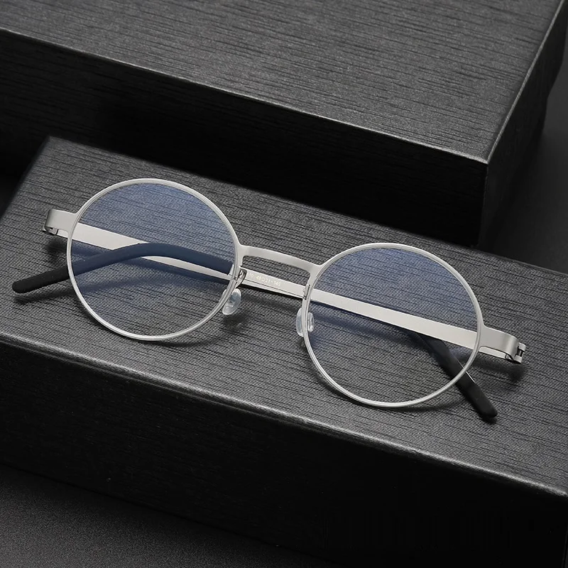 Denmark Brand Screwless Spectacles Retro Round Titanium Ultralight Glasses Frame Men Women Optical Prescription Eyeglasses Gafas