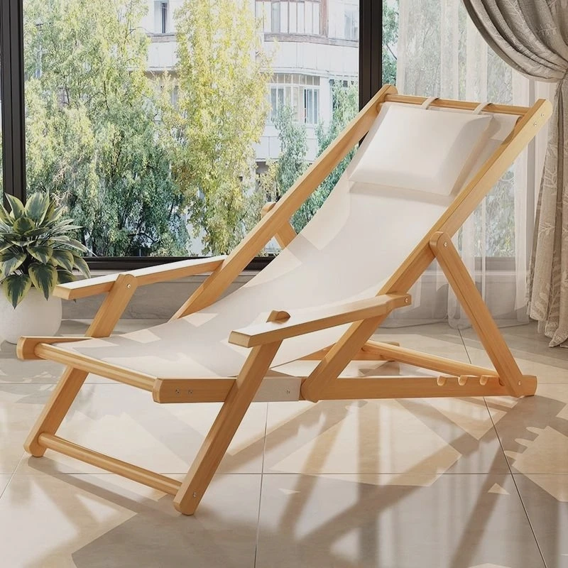 

Folding Chair Outdoor Sun Lounger Beach Chair Camping Canvas Home Balcony Leisure Garden Accessories Cadeira De Praia Furniture