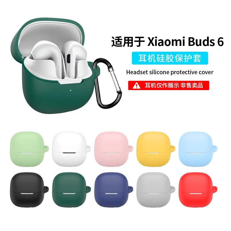 

Silicone Protective Case for Xiaomi Buds 6 Headset Soft Case Charging Bag Headset Case Storage Bag with Hook Anti-scratch Funda