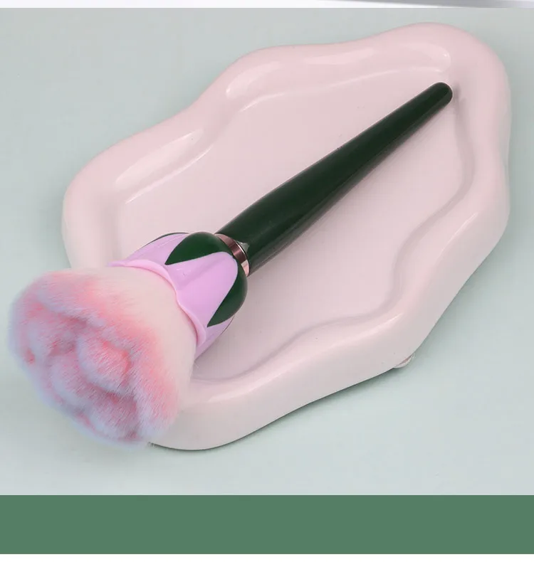 Pennelli per trucco fiore rosa Pennelli per trucco super grandi per cipria Pennello per polvere cosmetico per unghie Pennello per cipria in polvere Pennello per trucco manicure