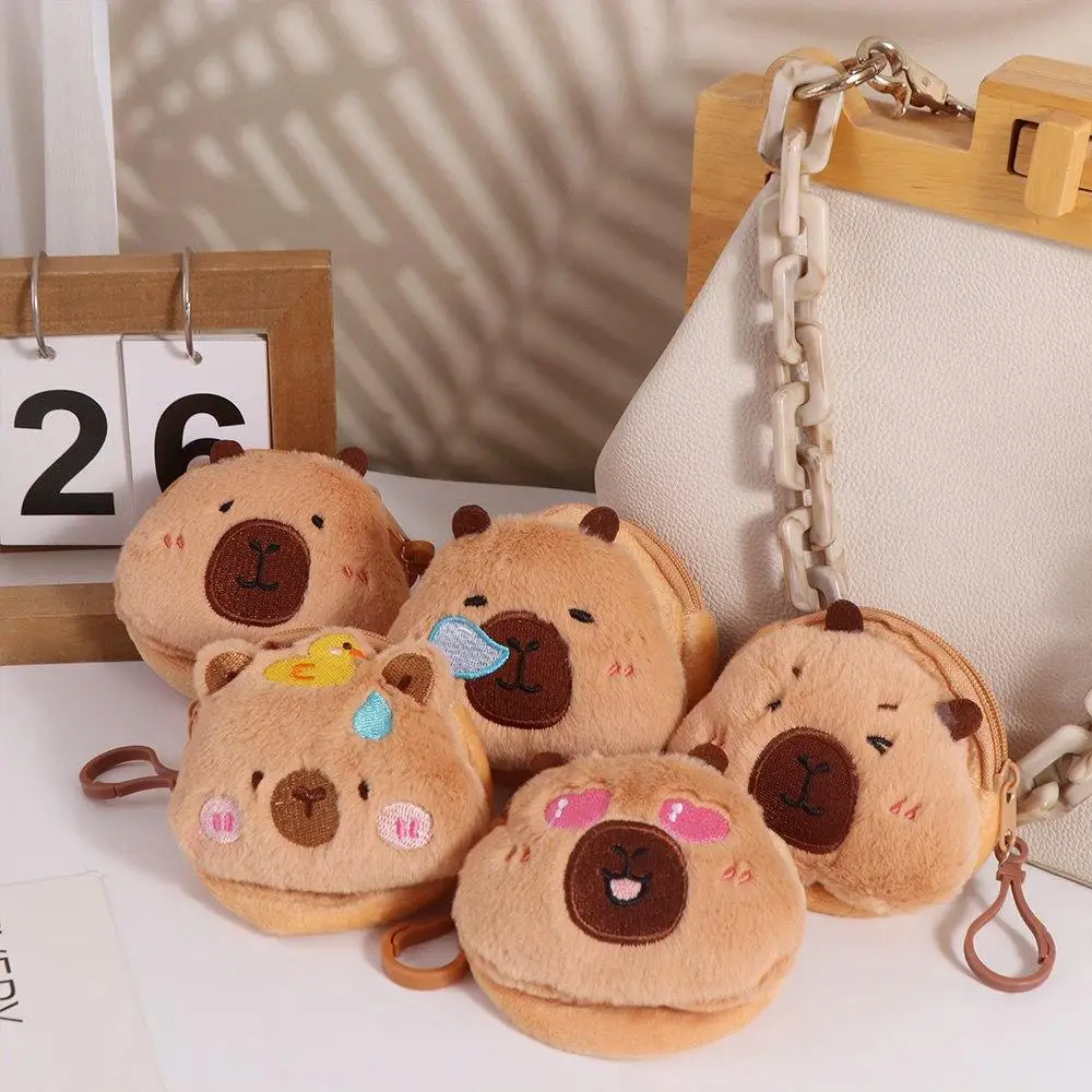 Monedero Capybara con cremallera, monedero, monedero, monedero, bolso Capybara con llavero, funda protectora colgante