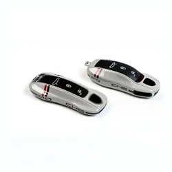 3-Piece Set Porcelain Grey Car Key Bag Cover Holder  Suitable for Porsche Macan 718 Cayenne 911 Cayman Panamera Car