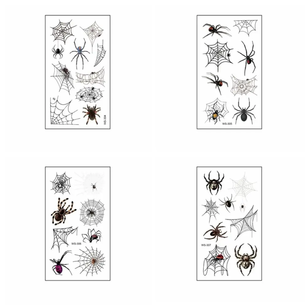 

40 листов модный реквизит для косплея паук временные татуировки водостойкие реалистичные наклейки на Хэллоуин DIY макияж для лица патчи для мужчин
