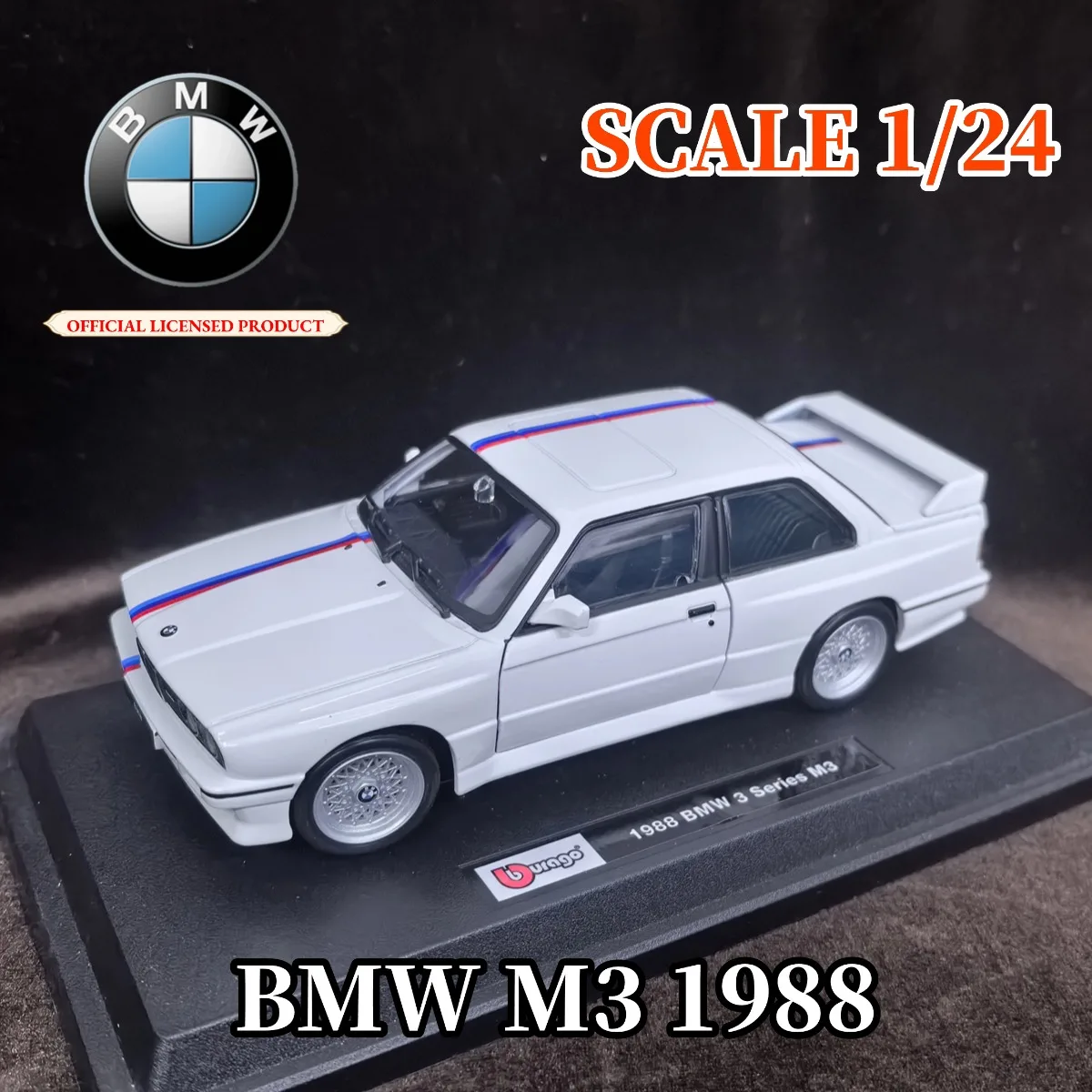 

Лимитированная модель автомобиля Bburago в масштабе 1:24 BMW M3 1988, миниатюрная копия роскошного автомобиля, детская игрушка в подарок на Рождество