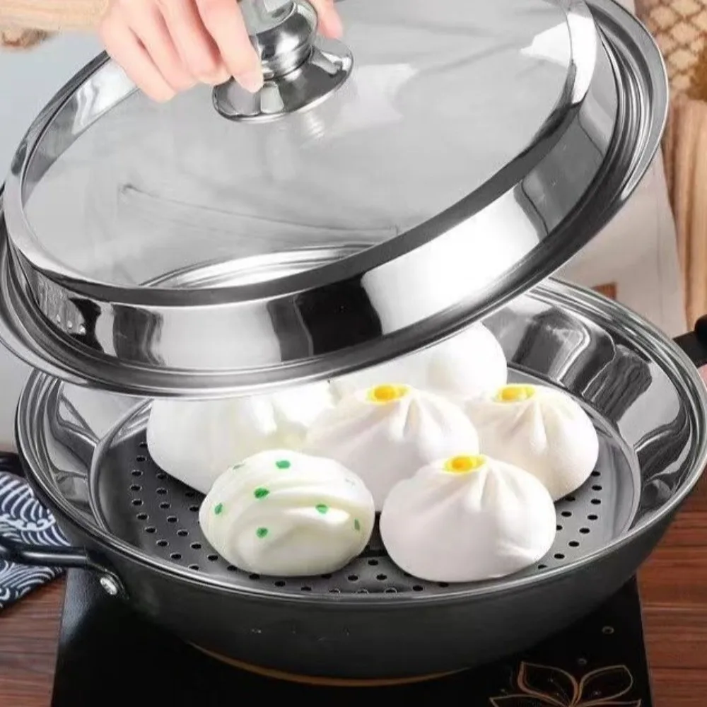 Deepened Stainless Steel Steamer Rack Rust-proof Professional Steaming Basket Durable Thickened Steaming Tray Cooking Gadgets