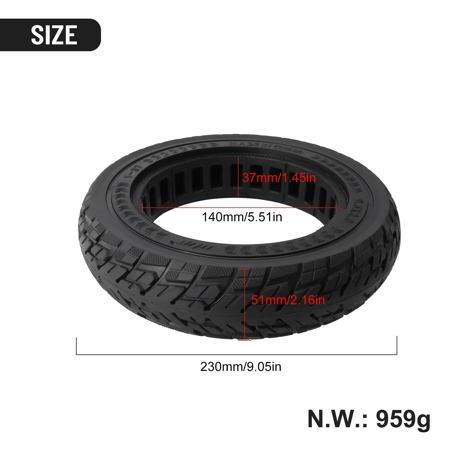 

9 5 Inch Solid Tyre for For xiaomi For M365 Electric Scooter 9 5*2 0 Replacement Tire for Enhanced Ride Experience