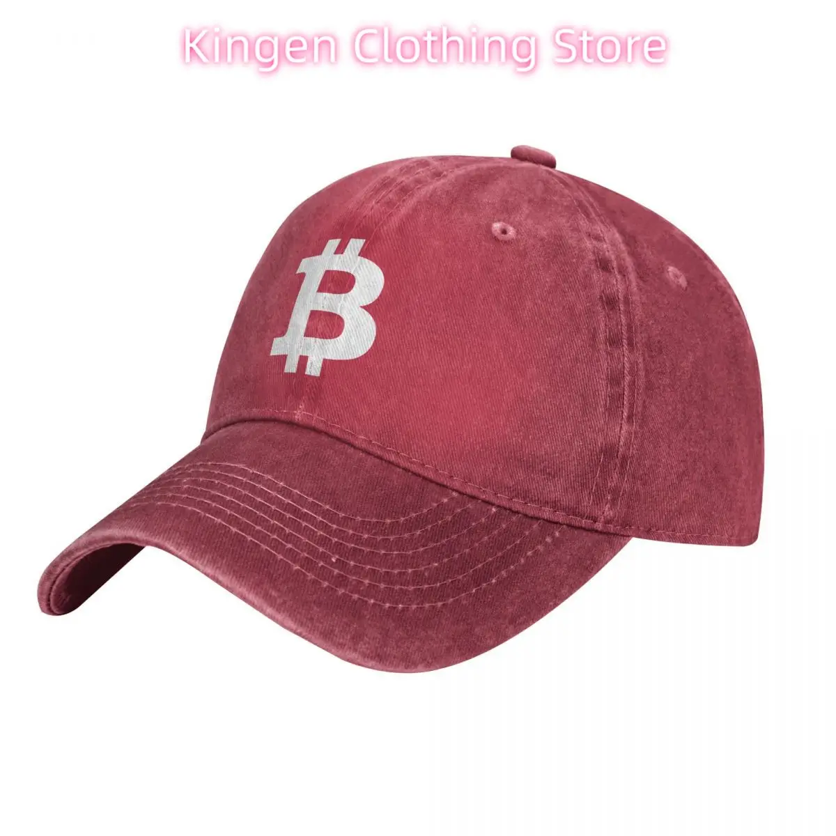 Orange Bitcoin Logo Men Women Baseball Caps Distressed Denim Washed Hats Cap Retro Outdoor Workouts Headwear