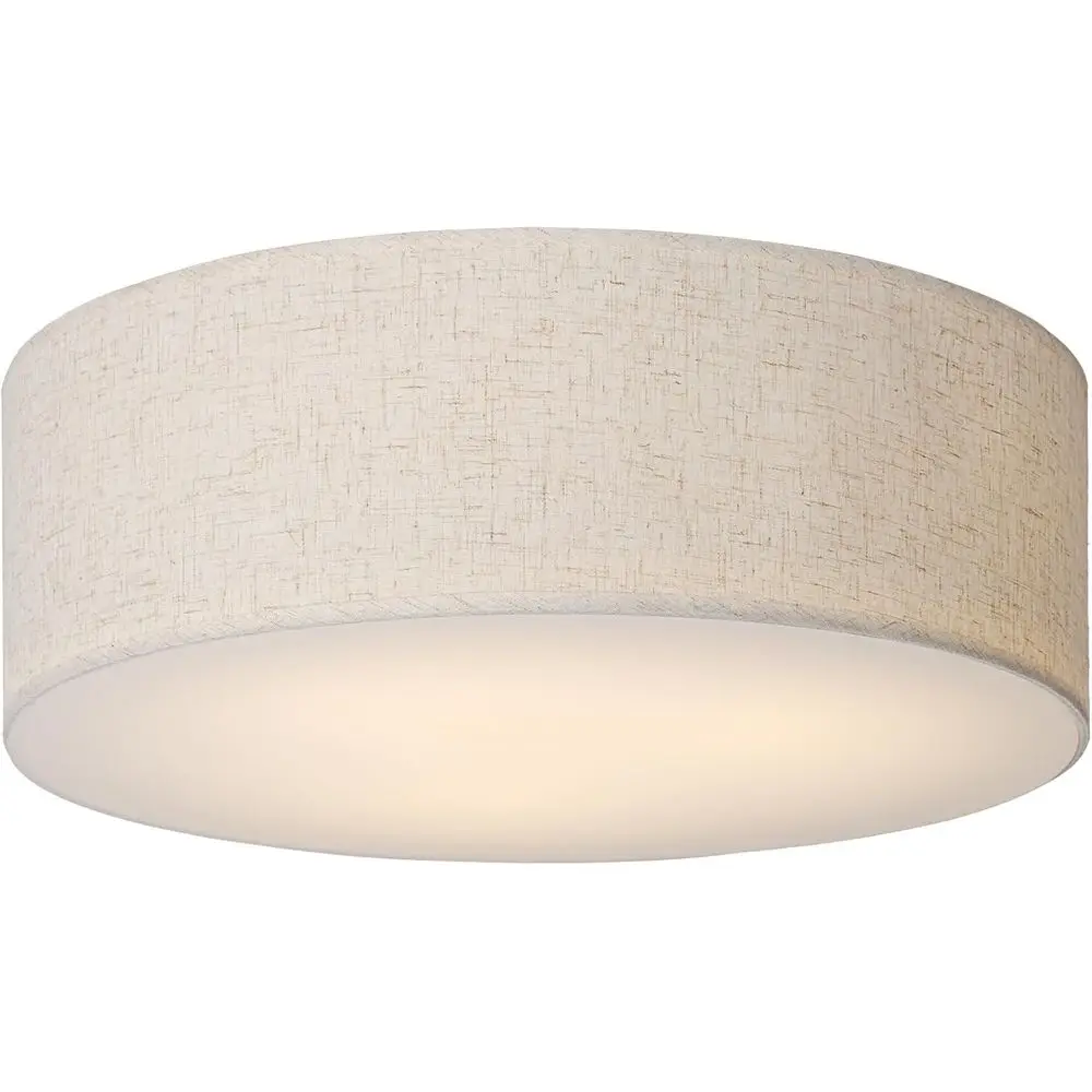 

18-Inch Elegant Fabric Shade Ceiling Fixture, Suitable for Living, Dining, Bedroom, and Kitchen