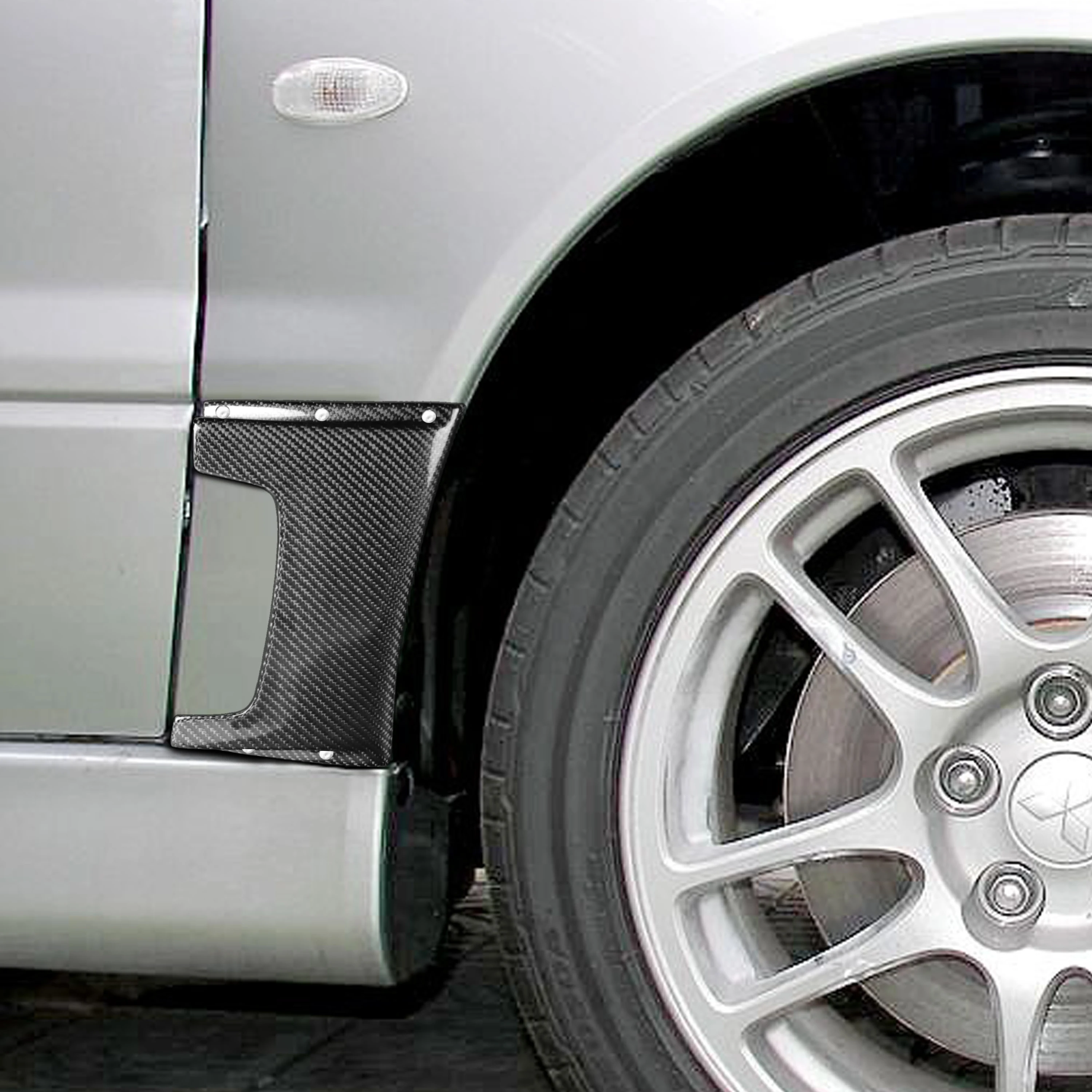 Real Carbon Fiber Front Fender Air Vent Outlet Trim For Mitsubishi Lancer Evolution EVO 7 8 9th 03-07 Car Exterior Accessories