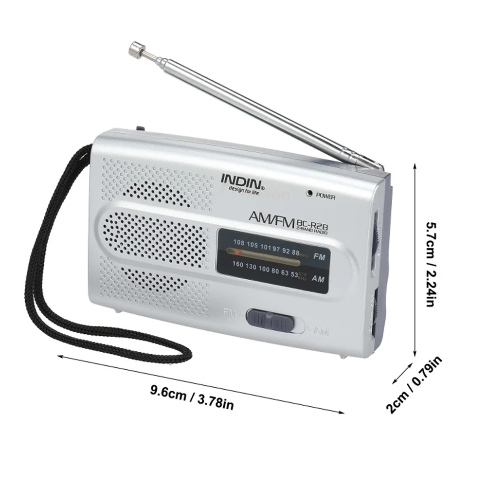 BC-R28 AM FM Radio Telescopic Antenna Radio Speaker Battery Operated Portable Radio Best Reception For Elder Home