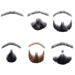 False Beard Artificial Beard False Mustache Natural Looking Human Hair False Beard Realistic Costume Beard for Halloween N7YF