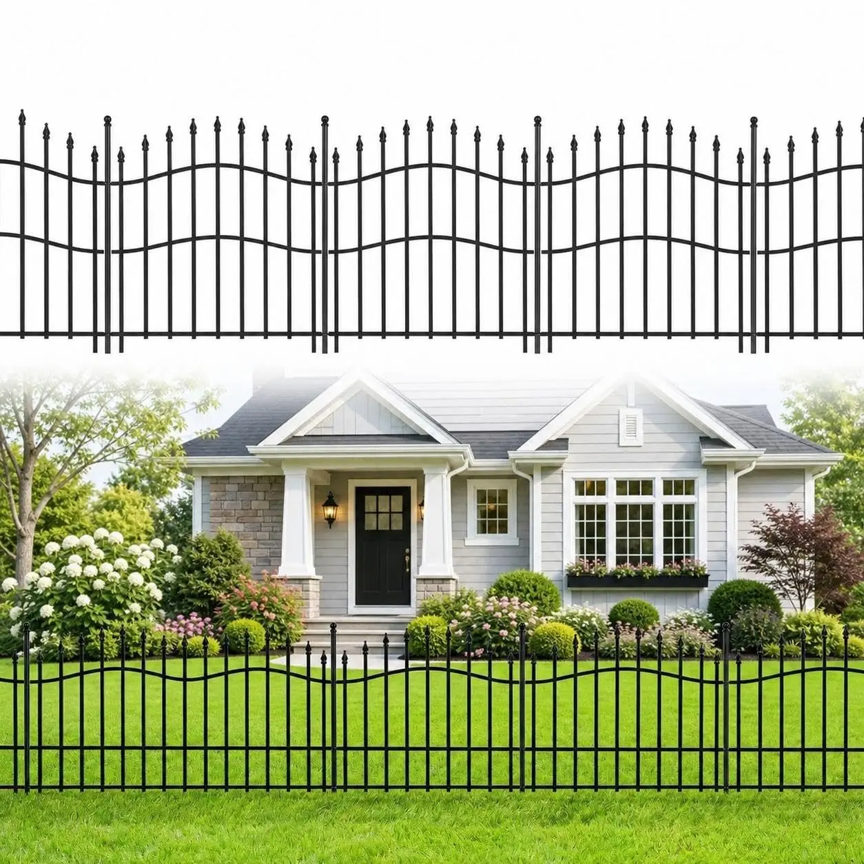 10 Panels Metal Garden Fence, 32