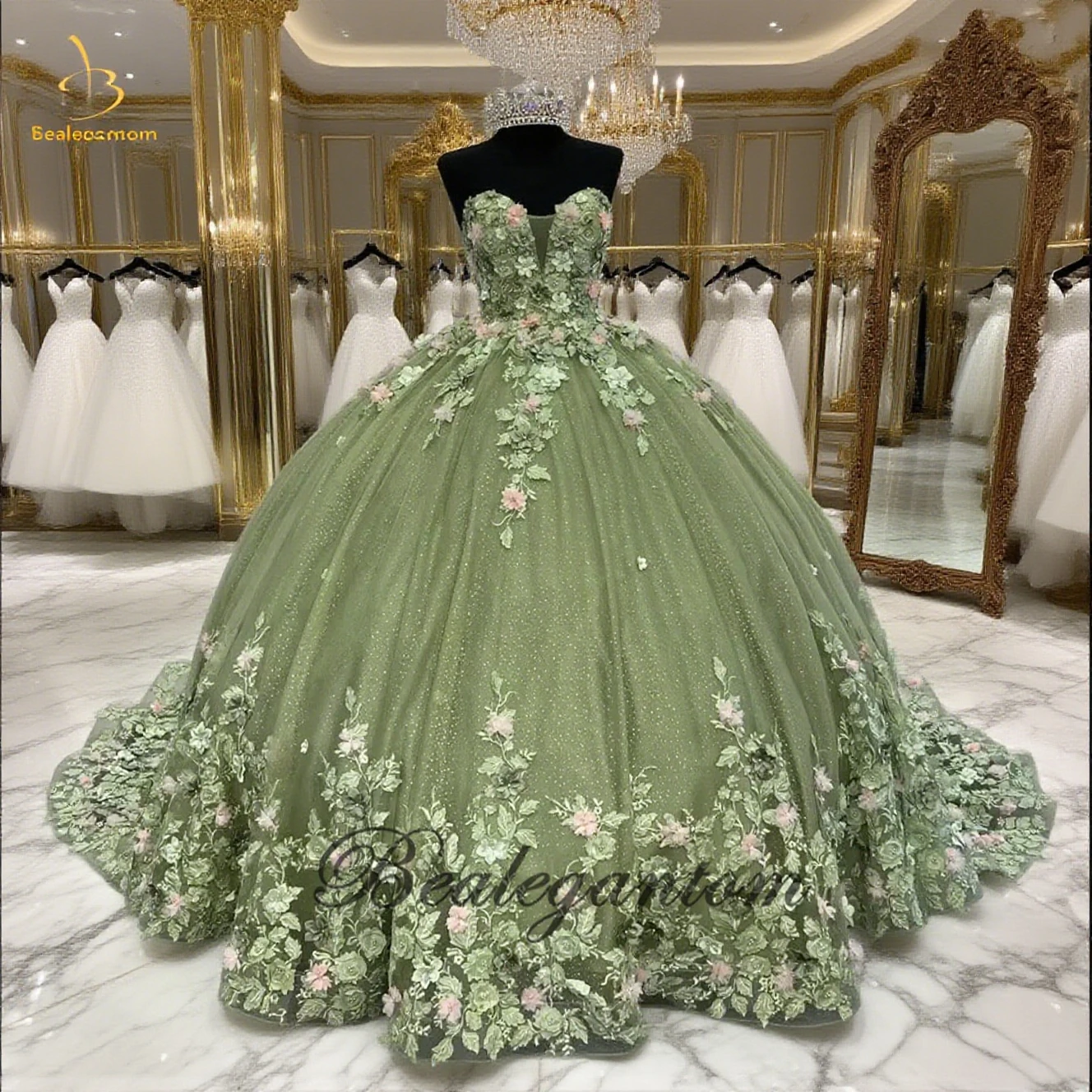 

Bealegantom Quinceanera Dresses Off-Shoulder Appliques Floral Flowers Birthday Prom Party Sweet 16 Vestidos De 15 Anos BQ3