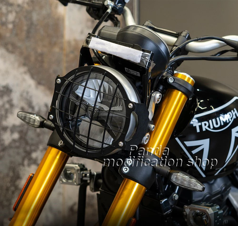 Modifying the headlight protection cover Retro Headlight guard Headlight Grill Black For Triumph Speed 400 Scrambler 400X 2024