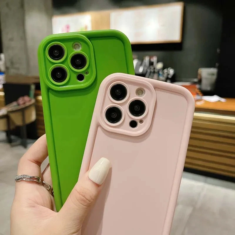 Luxury Candy Color Soft Phone Case For iPhone 16 15 14 13 12 11 Pro Max 14 15 16 Plus Mini X XR XS Max 7 8Plus Shockproof Cover