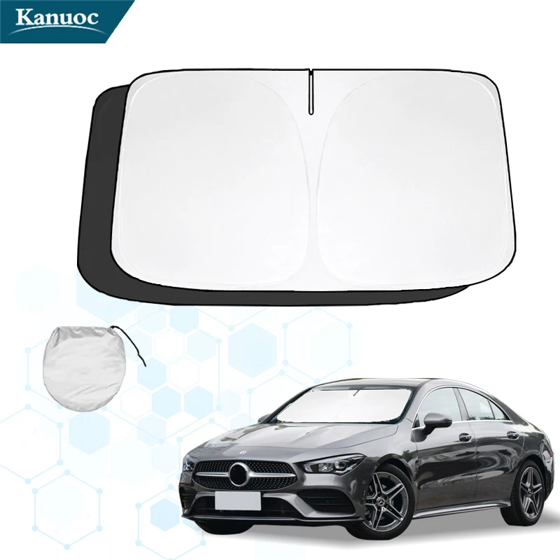 

For Mercedes Benz CLA Class C117 CLA180 CLA200 2013-2018 Silver Car Windshield Sunshades Sunshade Summer Sunscreen Window Cover