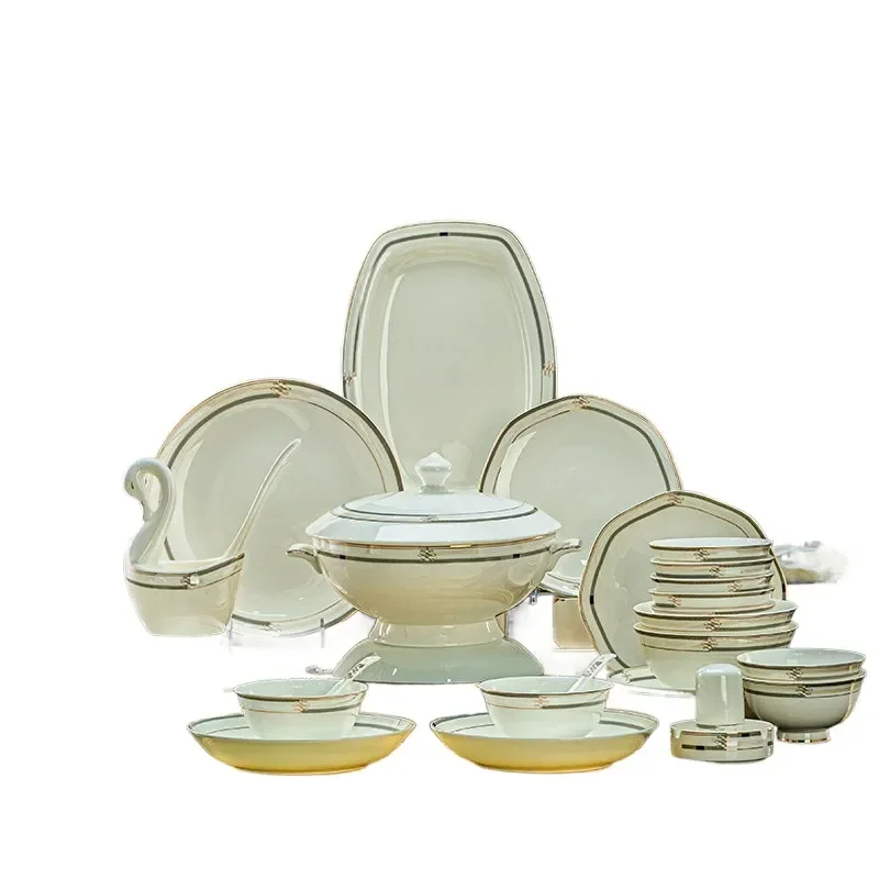 for Air Fryer Ceramic Bone China Bowl Set Tableware High End Dishes and Plates Home Baking French Style Gift