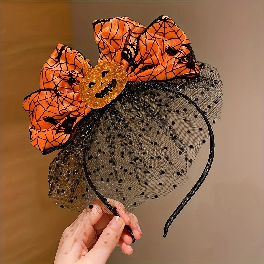 Fashionable Halloween Elements Pumpkin Hairband Single Piece Multi-Color Cute Girls Halloween Gift