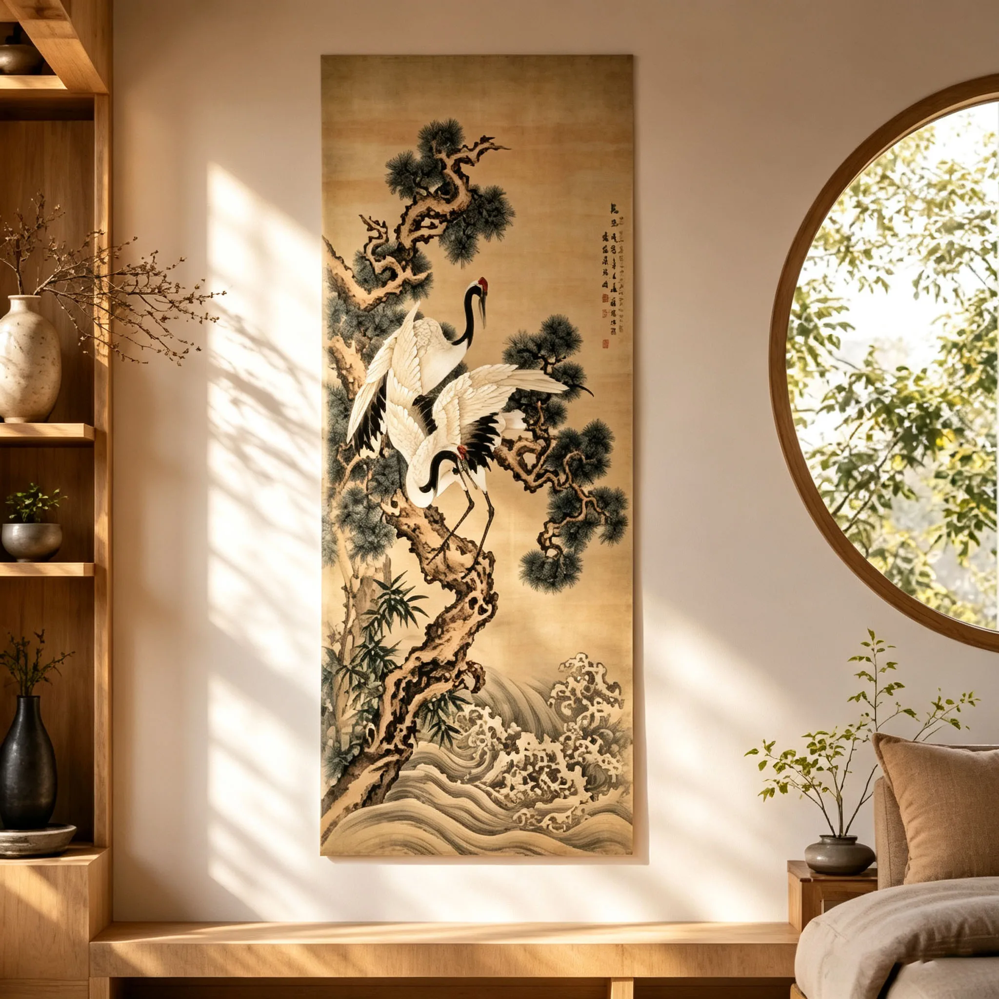 Japanese Red-crowned Crane Tapestry Classical Painting Tapestry Halloween Party Bedroom House LivingRoom Decor Necessaires Stuff