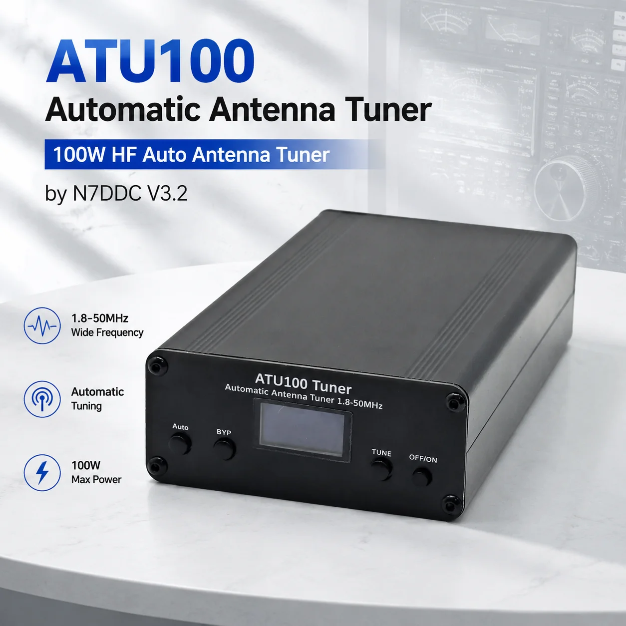 ATU100 Automatic Antenna Tuner 100W HF Auto Antenna Tuner by N7DDC V3.2