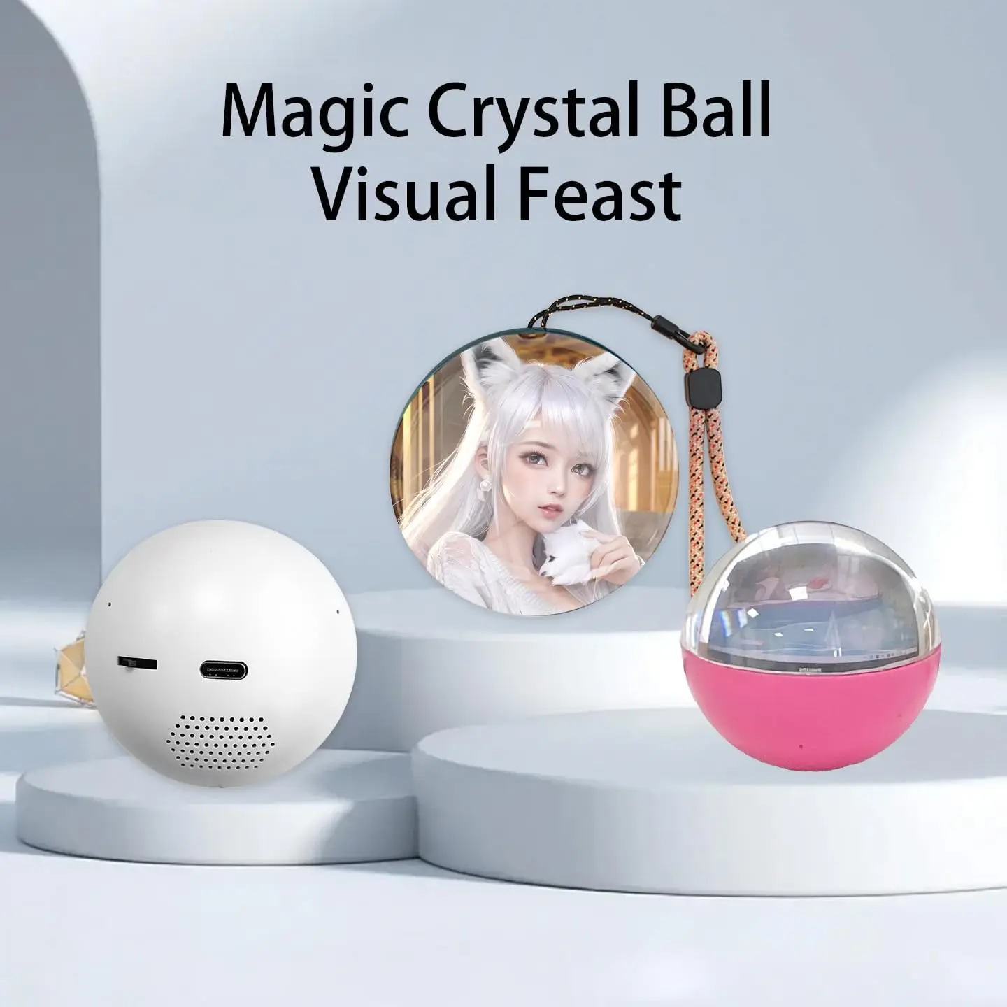 

3D Crystal Ball Video Frame | 2.7" Digital Photo Display, App Upload, Personalized Memory Gift for Home Decor