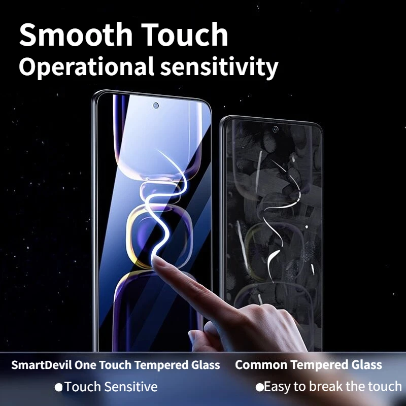 SmartDevil Tempered Glass Film for POCO F5 Pro Xiaomi 13 Screen Protector Full Coverage Clear Anti-fingerprint with installation