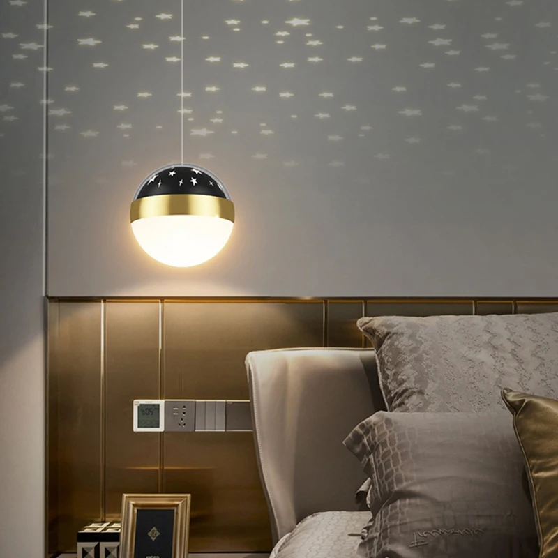 

Nordic LED pendant lights star projection chandeliers indoor lighting home decor living room bedroom bedside decoration aisle