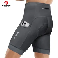 Pantalones cortos X-TIGER Premium para bicicleta de carretera con almohadillas de Gel 5D, pantalones cortos de ciclismo para hombre con bolsillos con cremallera, equipo de ciclismo transpirable para exteriores