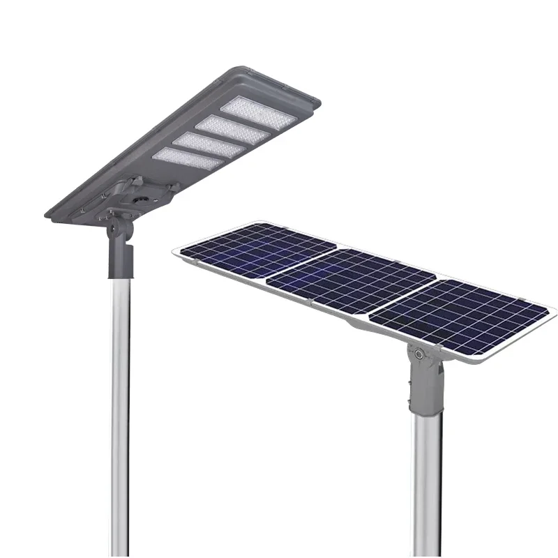 

4800 Lumens Outdoor High Lumen Lamp Pir Sensor Dimming Timing Saving Stand Alone Solar Powered Street Light Safety Performance
