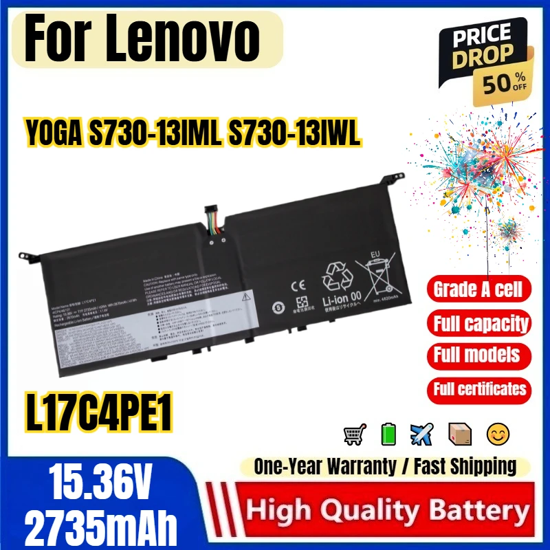 L17C4PE1 for Lenovo YOGA S730-13IML S730-13IWL Laptop Battery 0 Cycle High Quality High Capacity Battery Replacement Bateria