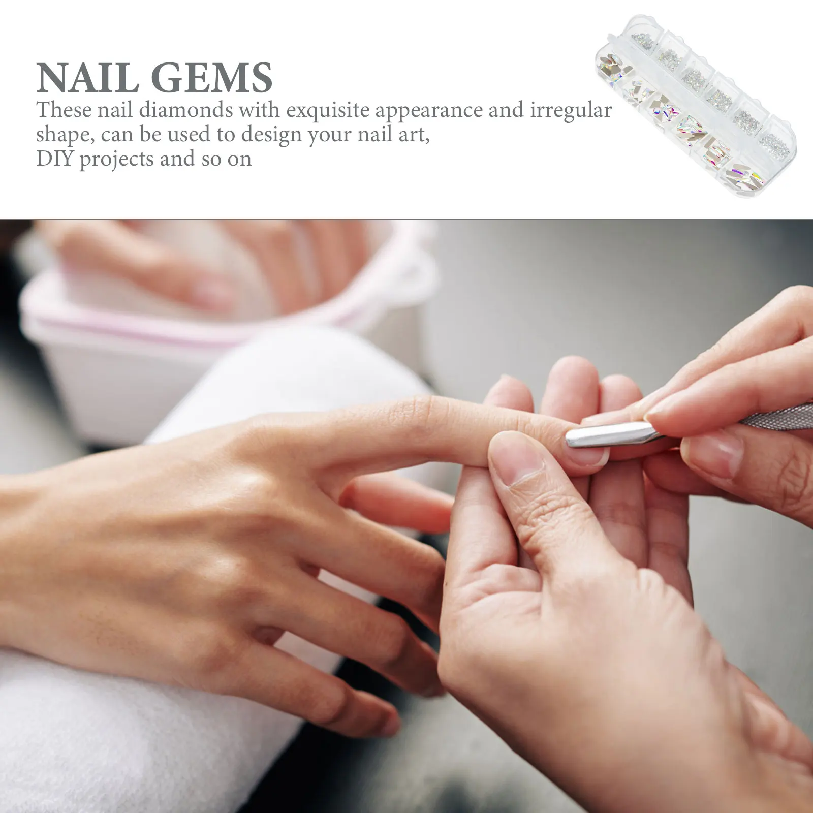 

1 Box DIY Nail Diamonds Set Irregular Shape Nail Art Decor Nails Gems for Manicure Decoration Diamonds for Nails
