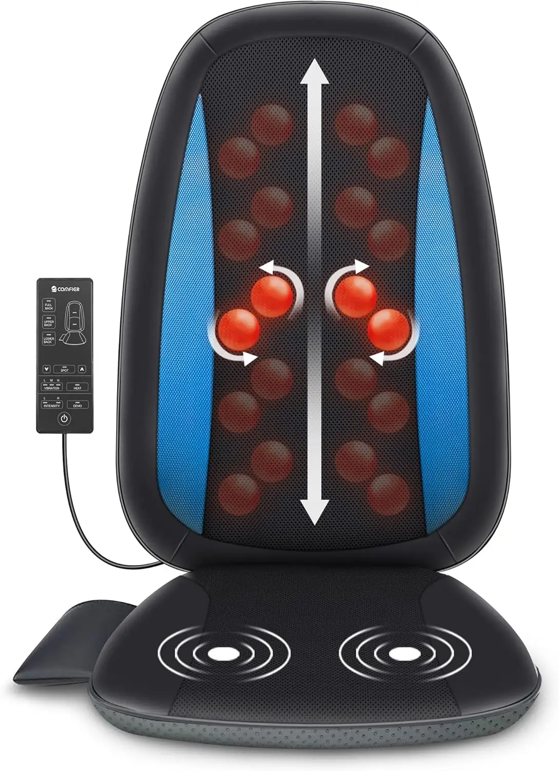 Shiatsu Back Massager with Heat -Deep Tissue Kneading Massage Seat Cushion, Massage Chair Pad for Full Back