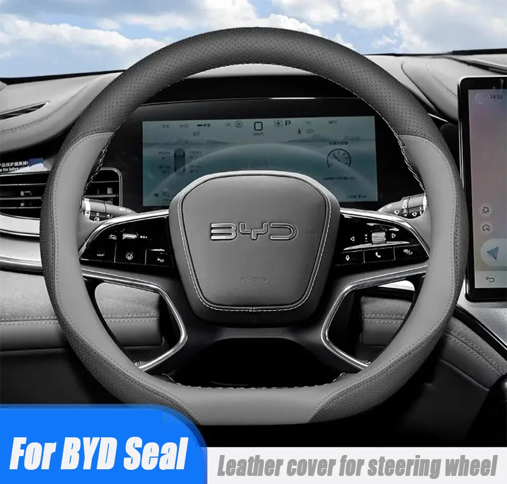 

For BYD Seal 2022 2023 2024 Car steering wheel handle cover leather steering wheel cover interior accessories