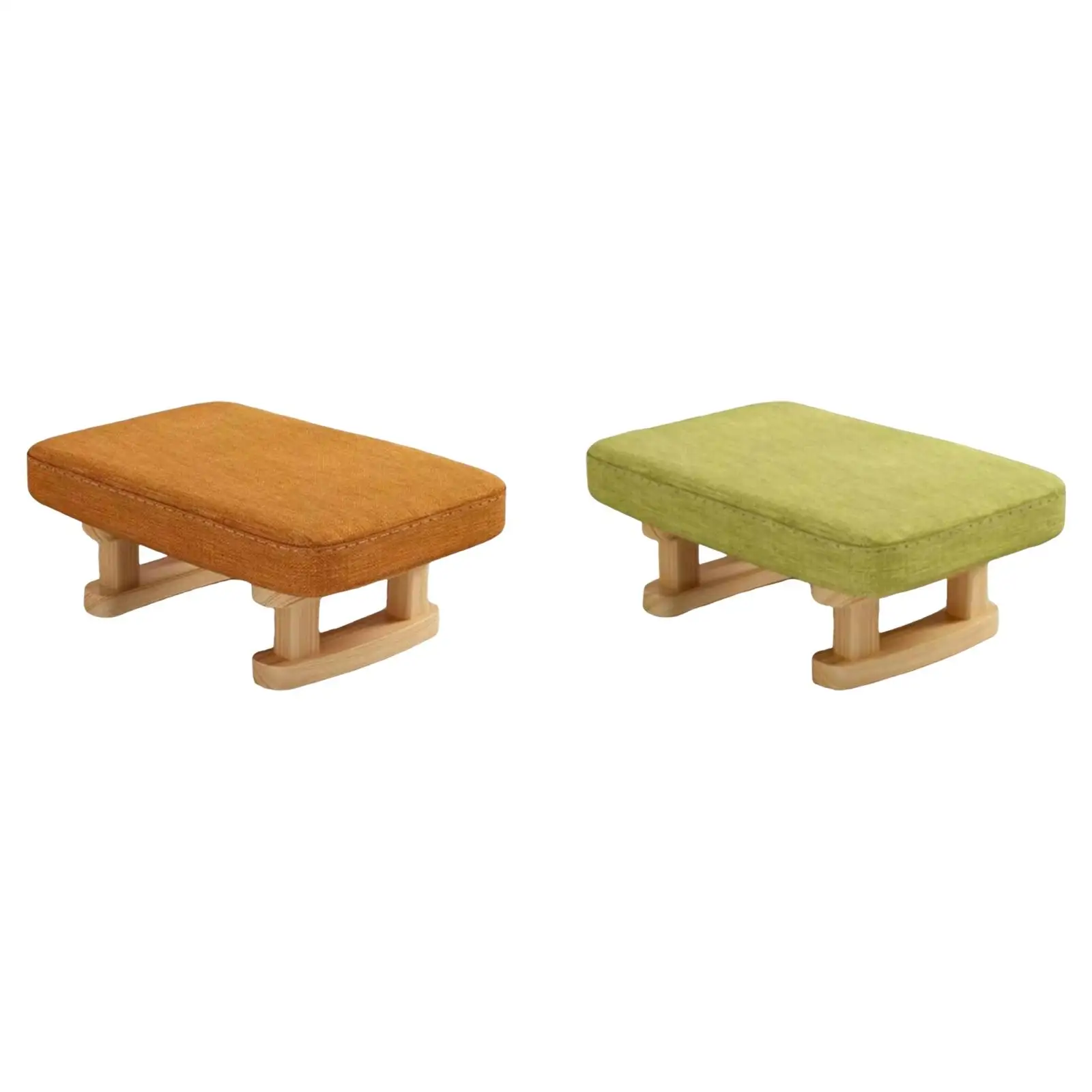 

Small Foot Stool Ottoman Padded Footstool Home Decorative Low Stool Foot Rest with Wooden Legs for Bed