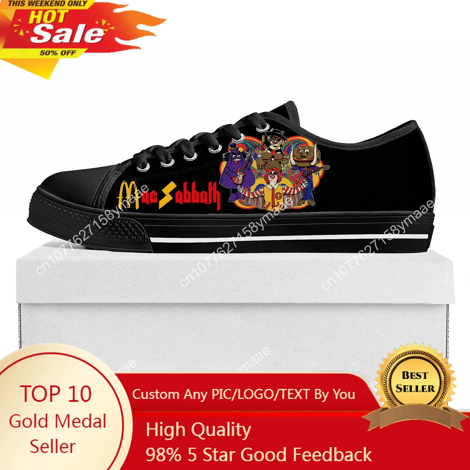 

Mac Sabbath Low Top Sneakers Womens Mens Teenager High Quality Sneaker Canvas Casual Custom Made Shoes Customize Shoe Black