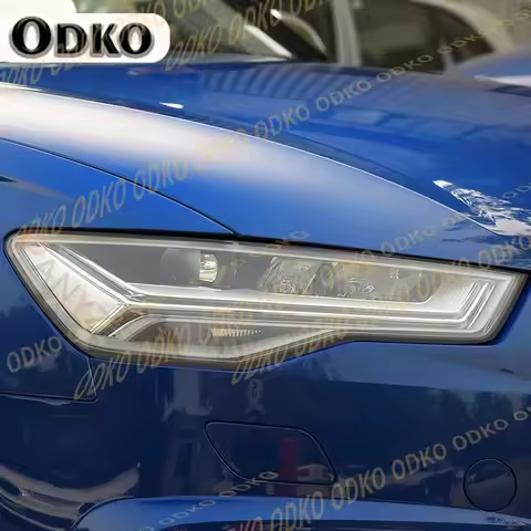 For Audi A6 C7 4G S6 RS6 2012-2018 2Pc Car Headlight Repair Protective Film Smoked Black Tint Wrap Vinyl Transparent TPU Sticker