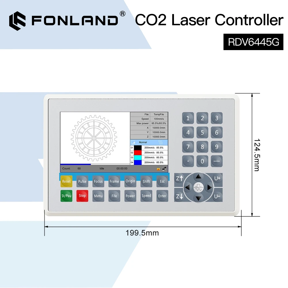 Fonland-ruidaレーザー切断および彫刻制御システム、彫刻機、ライトバーンのサポート、rdv6445g、小型ビジョン