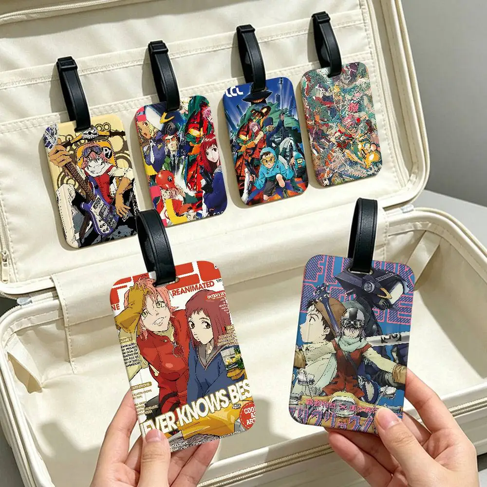 Anime F-Flcl Durable PVC Anti lost Baggage Tag With Info Card Lightweight Luggage Identification Label