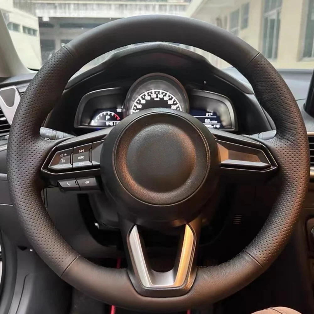 

Custom Anti-Slip Leather Car Steering Wheel Cover For Mazda 3 Axela 2017-2018 Mazda 6 Atenza CX-3 CX-5 CX-9 Car Accessories