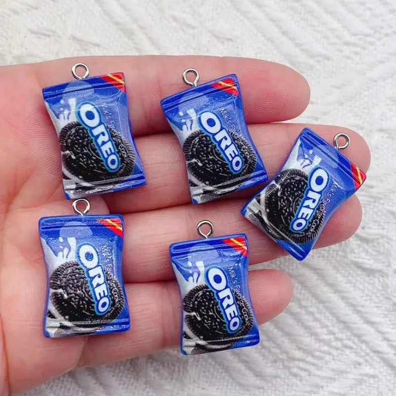 10pcs/pack Mini Candy Snack Resin Charms Earring Keychain Necklace Pendant Jewlery Findings