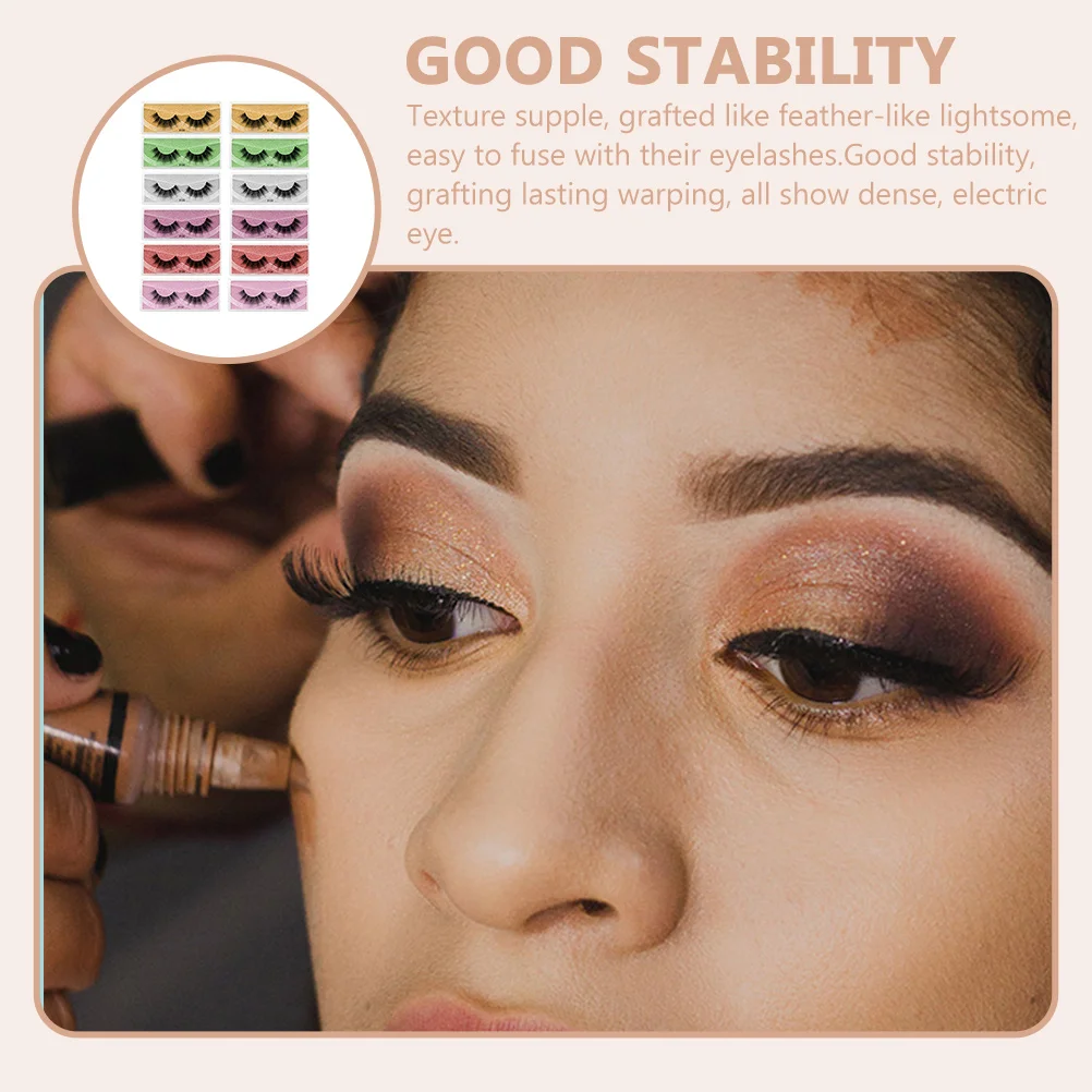 

False Eyelashes Set Natural Fiber Lashes For Women Daily Party Wedding Stage Performance Thick Dense Fake Lashes