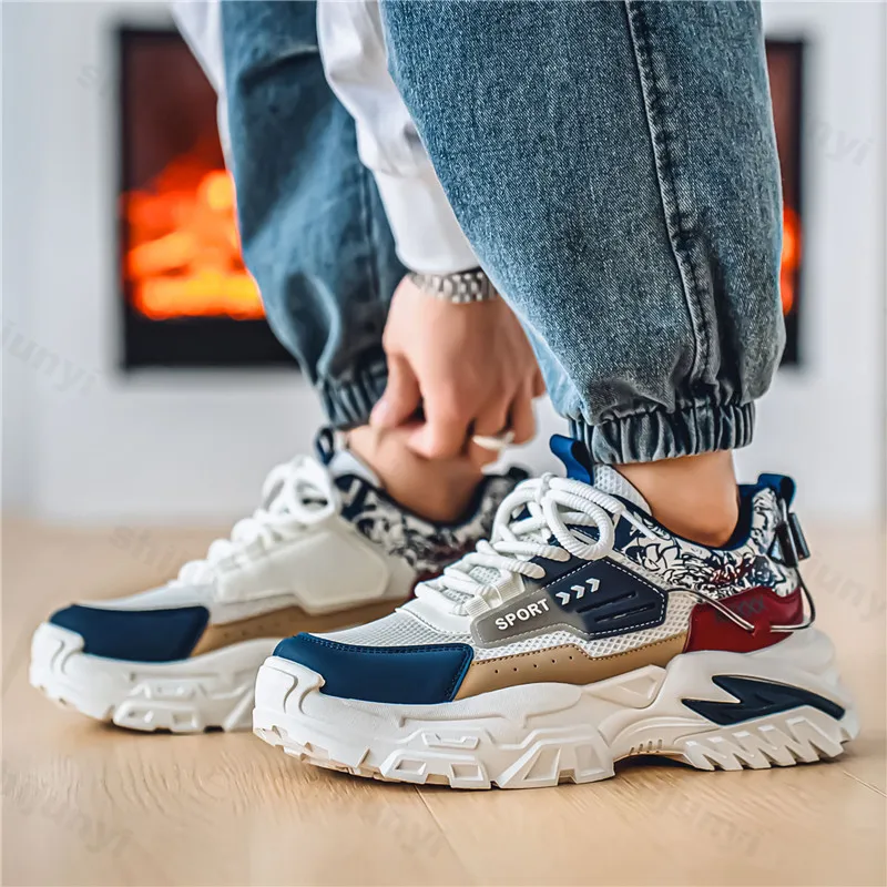 

Men's Shoes 2025 New Style Spring Non Slip Breathable Thick Soled Running Casual Shoes Fashion Trend Comfortable Chunky sneakers