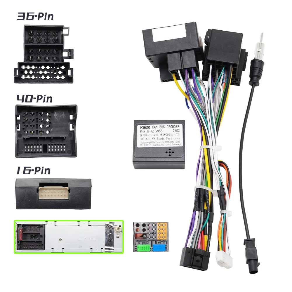 Canbus RZ-VW08 G-RZ-VW58 Adapter Decoder für alle Volkswagen Skoda Seat Polo Passat Jetta Tiguan Touran Android 2 Din GPS Auto – Detail 4